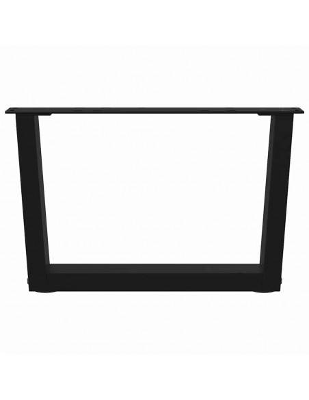 Gambe per Tavolo da Pranzo a V 2 pz Nero 60x(30-31,3)cm Acciaio