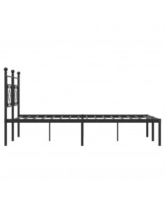 Giroletto con Testiera in Metallo Nero 160x200 cm