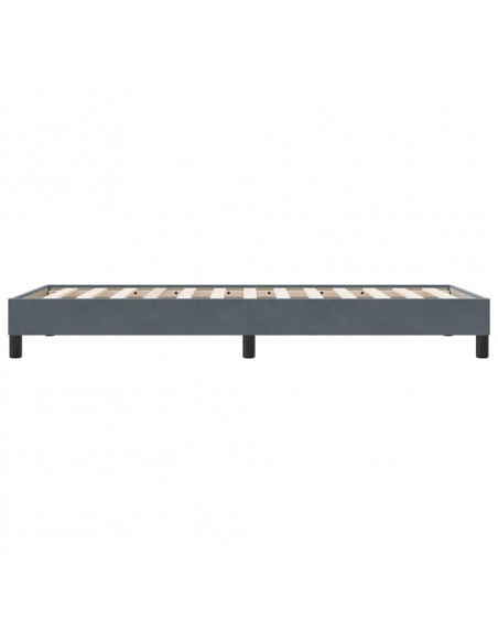 Giroletto senza Materasso Grigio Scuro 100x220 cm Velluto