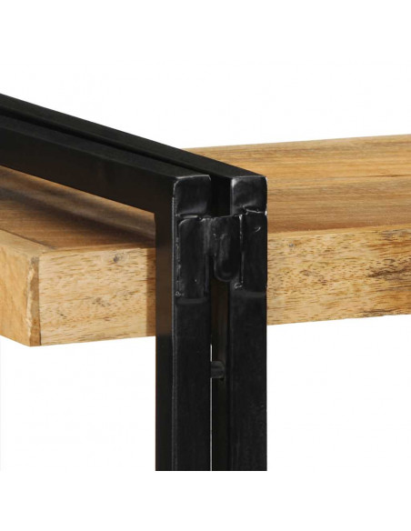 Mensola da Parete 110x33x45cm in Legno Massello di Mango Grezzo