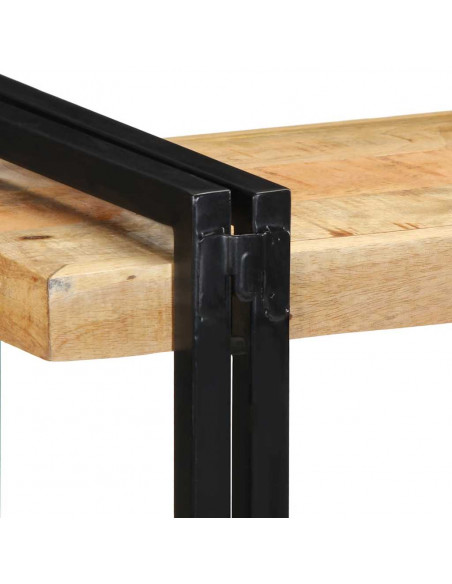 Mensola da Parete 70x33x35 cm in Legno Massello di Mango Grezzo