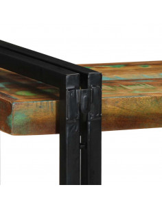 Mensola da Parete Multicolore in Legno Massello di Recupero