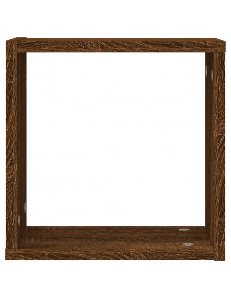 Mensole a Cubo 4 pz Rovere Marrone 30x15x30 cm