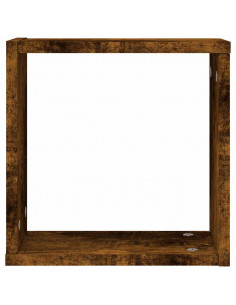 Mensole a Cubo 6 pz Rovere Fumo 30x15x30 cm