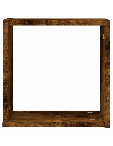 Mensole a Cubo 6 pz Rovere Fumo 30x15x30 cm