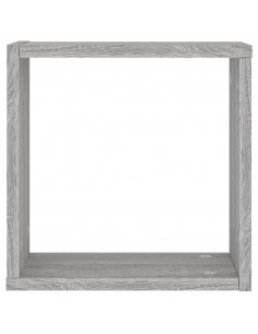 Mensole Parete a Cubo 2 pz Grigio Sonoma 30x15x30 cm
