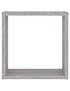 Mensole Parete a Cubo 4 pz Grigio Sonoma 30x15x30 cm