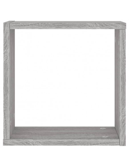 Mensole Parete a Cubo 4 pz Grigio Sonoma 30x15x30 cm