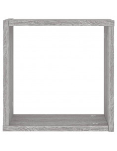 Mensole Parete a Cubo 6 pz Grigio Sonoma 30x15x30 cm