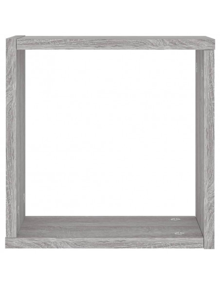Mensole Parete a Cubo 6 pz Grigio Sonoma 30x15x30 cm