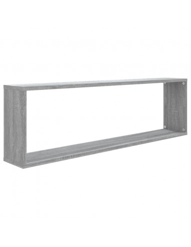 Mensole Cubo Muro 4pz Grigio Sonoma 100x15x30 Legno Multistrato