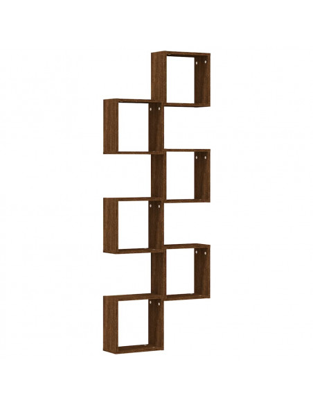 Mensole a Cubo 6 pz Rovere Marrone 30x15x30 cm
