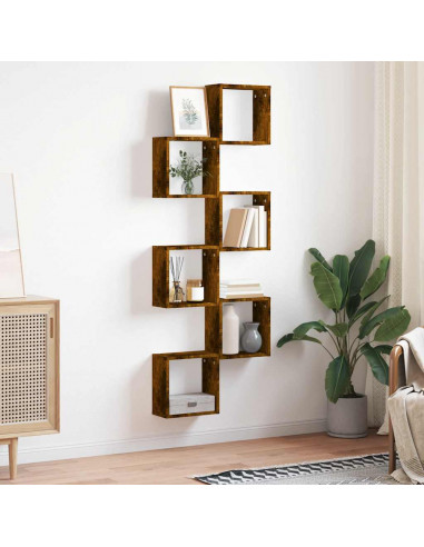 Mensole a Cubo 6 pz Rovere Fumo 30x15x30 cm