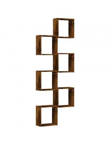 Mensole a Cubo 6 pz Rovere Fumo 30x15x30 cm