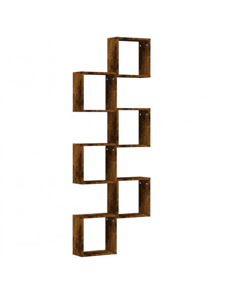 Mensole a Cubo 6 pz Rovere Fumo 30x15x30 cm