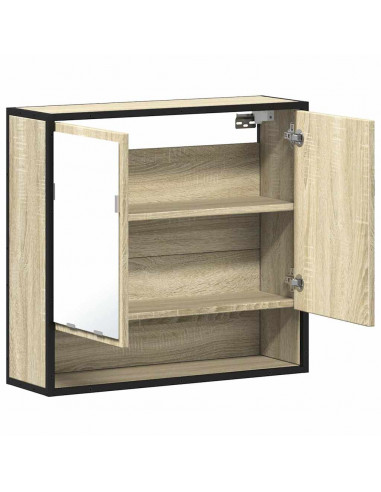 Mobile Bagno con Specchio Rovere Sonoma 65x20x60 cm Multistrato