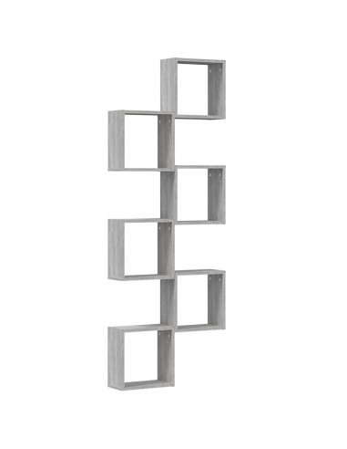 Mensole Parete a Cubo 6 pz Grigio Sonoma 30x15x30 cm