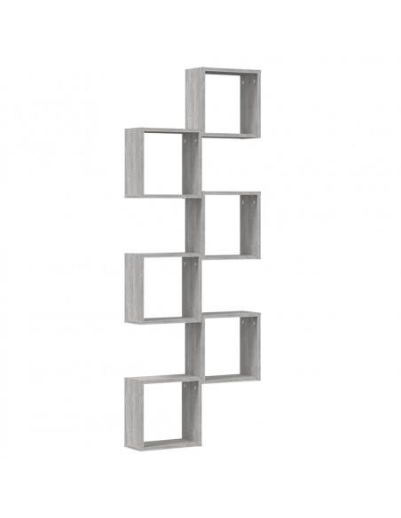 Mensole Parete a Cubo 6 pz Grigio Sonoma 30x15x30 cm