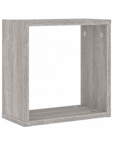 Mensole Parete a Cubo 6 pz Grigio Sonoma 30x15x30 cm