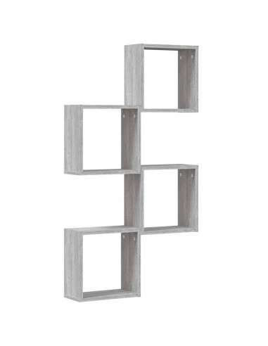 Mensole Parete a Cubo 4 pz Grigio Sonoma 30x15x30 cm