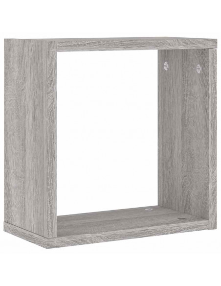 Mensole Parete a Cubo 4 pz Grigio Sonoma 30x15x30 cm