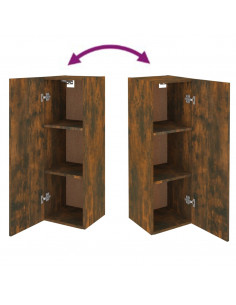 Mobili TV 2 pz Rovere Fumo 30,5x30x90 cm in Legno Multistrato