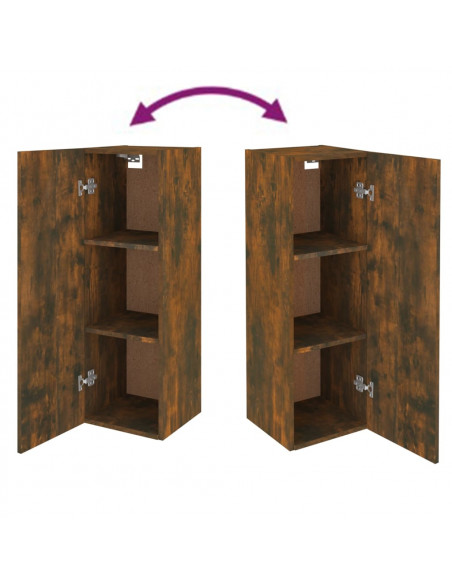 Mobili TV 2 pz Rovere Fumo 30,5x30x90 cm in Legno Multistrato