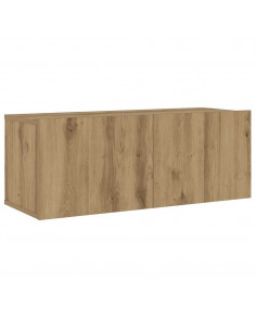 Mobili TV a Parete 3 pz Rovere Artigianale in Legno Multistrato