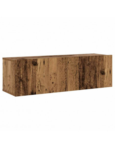 Mobili TV a Parete 8 pz Legno Vecchio Legno Multistrato