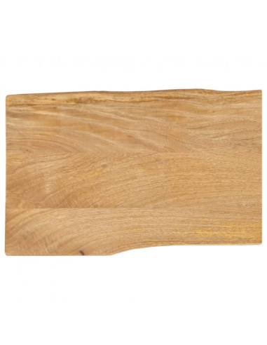 Piano Tavolo 50x40x2,5 cm Bordi Vivi in Legno Massello di Mango