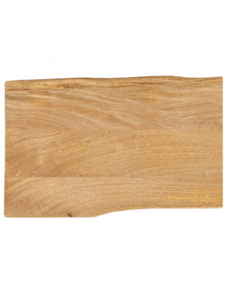 Piano Tavolo 50x40x2,5 cm Bordi Vivi in Legno Massello di Mango