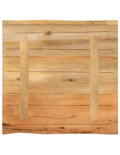 Piano Tavolo 60x60x2,5 cm Bordi Vivi in Legno Massello di Mango