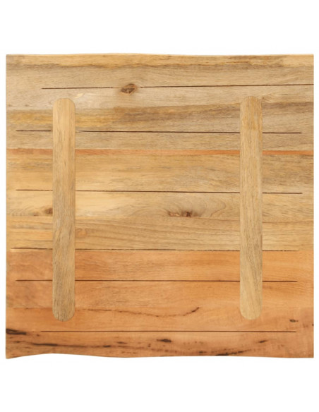 Piano Tavolo 60x60x2,5 cm Bordi Vivi in Legno Massello di Mango