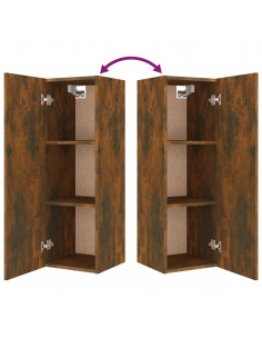 Set di Mobili Porta TV 4 pz Rovere Fumo in Legno Multistrato