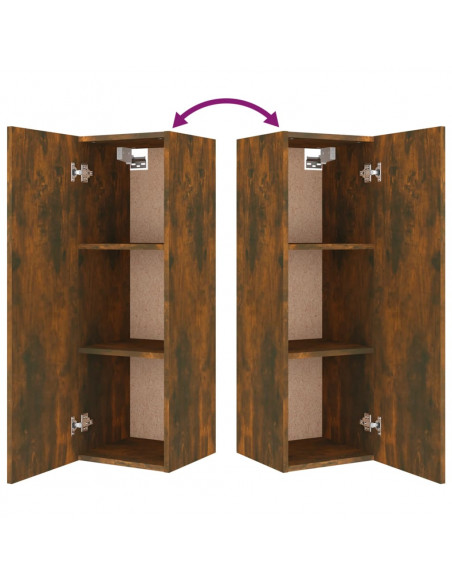 Set di Mobili Porta TV 4 pz Rovere Fumo in Legno Multistrato