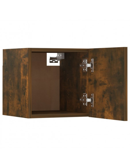 Set di Mobili Porta TV 5 pz Rovere Fumo in Legno Multistrato