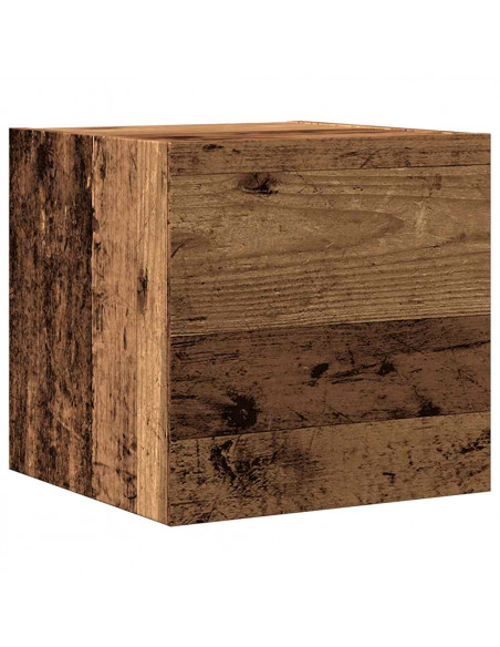 Set Mobile TV 4 pz Montato a Parete Legno Antico in Truciolato