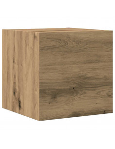 Set Mobile TV 4 pz Montato a Parete Rovere in Legno Multistrato