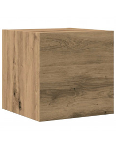 Set Mobile TV 7 pz Montato a Parete Rovere in Legno Multistrato