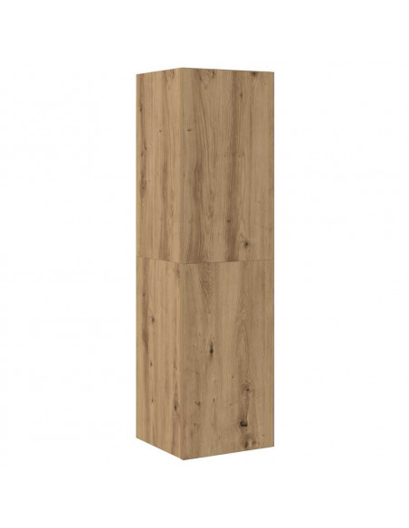Set Mobile TV 7 pz Montato a Parete Rovere in Legno Multistrato