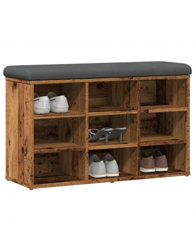 Panca Porta Scarpe Legno Antico 82x32x50 cm Legno Multistrato