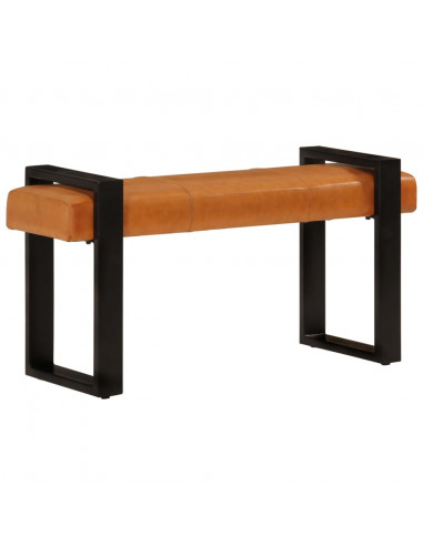Panca Nera e Marrone 110 cm in Vera Pelle di Capra