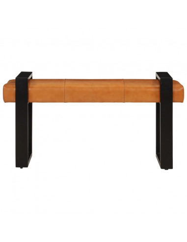 Panca Nera e Marrone 110 cm in Vera Pelle di Capra