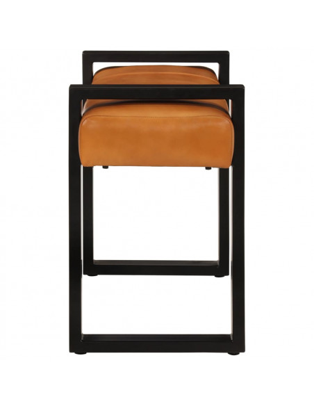 Panca Nera e Marrone 110 cm in Vera Pelle di Capra