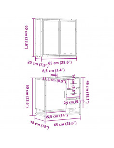 Set Mobili da Bagno 2 pz Rovere Marrone in Legno Multistrato
