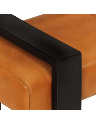 Panca Nera e Marrone 110 cm in Vera Pelle di Capra