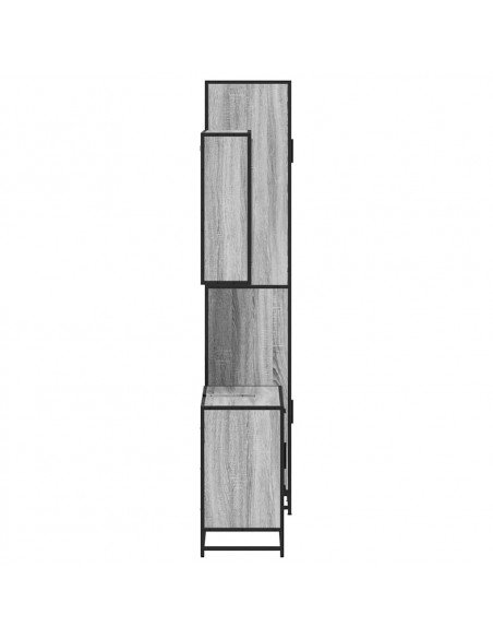 Set Mobili da Bagno 3 pz Grigio Sonoma in Legno Multistrato