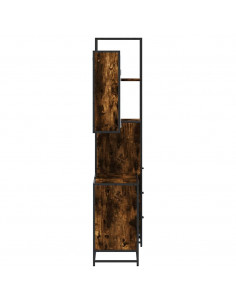 Set Mobili da Bagno 3 pz Rovere Fumo in Legno Multistrato