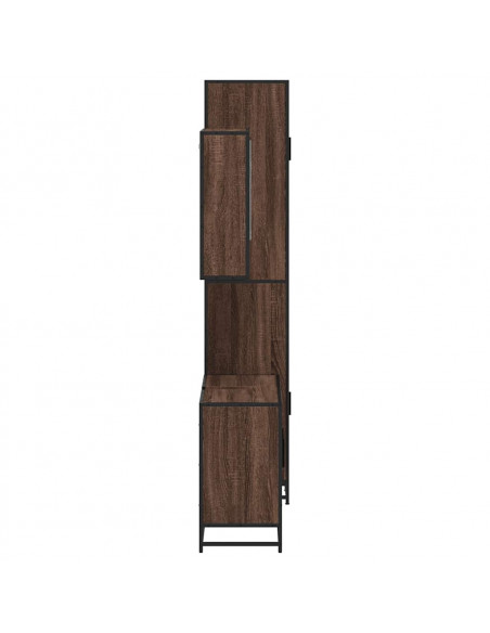 Set Mobili da Bagno 3 pz Rovere Marrone in Legno Multistrato