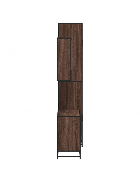 Set Mobili da Bagno 3 pz Rovere Marrone in Legno Multistrato
